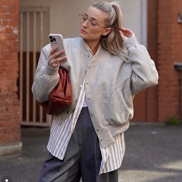 The Frankie Shop Grey Bomber - Picture 3 of 5